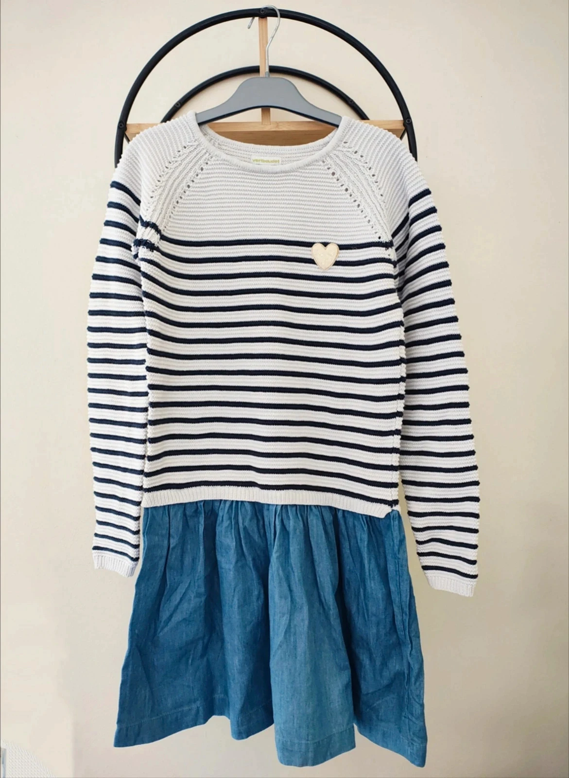 14 ans robe manche longue bi matière Vertbaudet